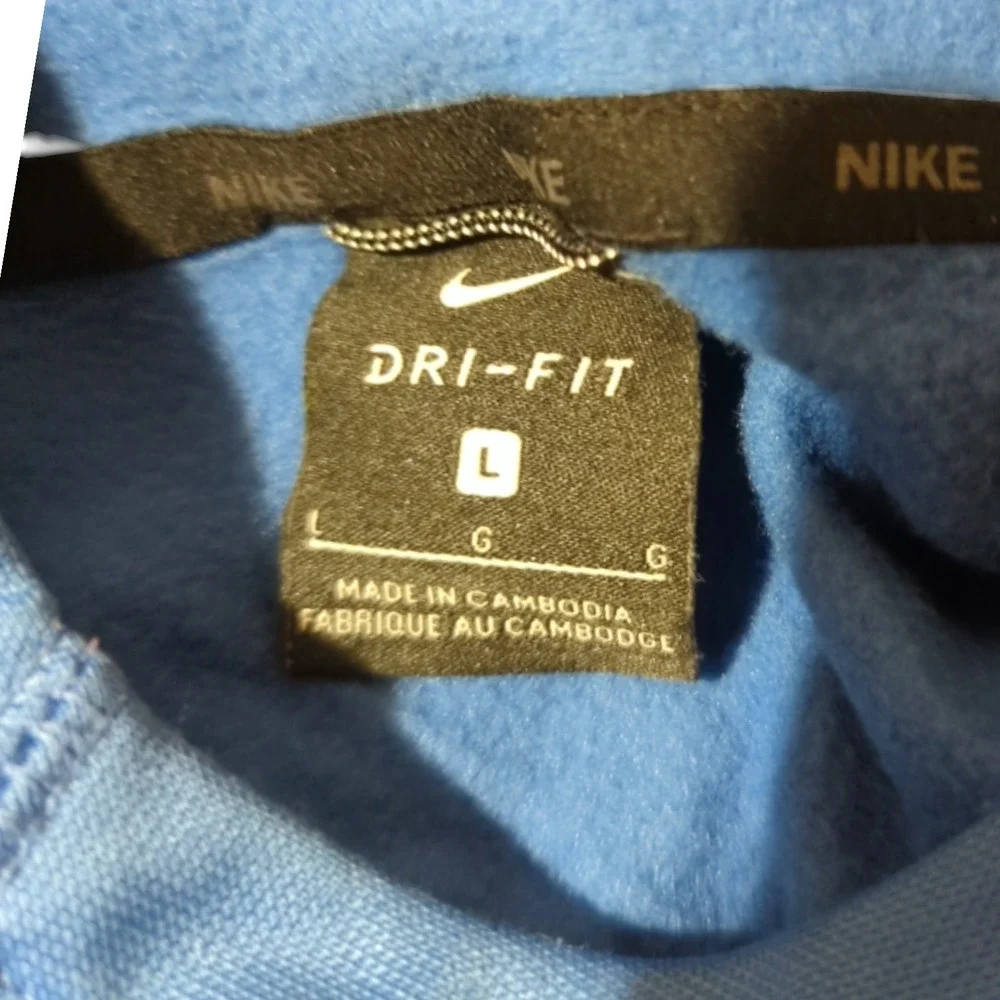 NIKE Blue Two Toned  Dri-Fit Hooded Sweatshirt Boys Size Large Hoodie FLAW